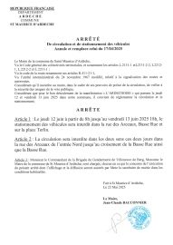 Arrêté de circulation et de stationnement