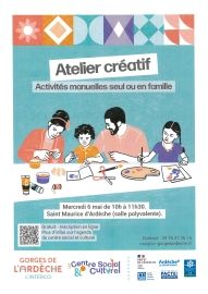 atelier créatif mercredi 6 mai de 10h à 11h30