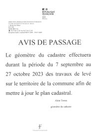 AVIS DE PASSAGE