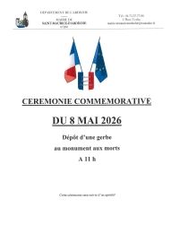 Cérémonie du 8 mai 2026 à 11h